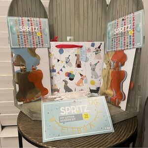 NWT Dog Pawty Party Decorations: Gift bag, 2 hanging bones back drop & banner